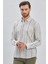 Gri Kısalabilir Kollu Çizgili Biritli Yaka Pamuklu Casual Slim Fit Dar Kesim Gömlek 1004240201 4