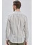 Gri Kısalabilir Kollu Çizgili Biritli Yaka Pamuklu Casual Slim Fit Dar Kesim Gömlek 1004240201 5