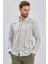 Gri Kısalabilir Kollu Çizgili Biritli Yaka Pamuklu Casual Slim Fit Dar Kesim Gömlek 1004240201 3
