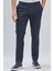 Koyu Lacivert Desenli Pamuklu Likralı Yan Cepli Comfort Fit Rahat Kesim Casual Pantolon 1003240160 1