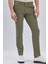 Koyu Haki Esnek Lastikli Yandan Cepli Casual Slim Fit Ayarlanabilir Kemer Pantolon 1003240162 1