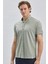 Koyu Haki Desenli Oxford Polo Yaka Cepli Pamuklu Casual Slim Fit Dar Kesim Tişört 1011240178 4