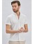 Beyaz Desenli Oxford Polo Yaka Cepli Pamuklu Casual Slim Fit Dar Kesim Tişört 1011240178 2