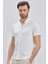 Beyaz Desenli Oxford Polo Yaka Cepli Pamuklu Casual Slim Fit Dar Kesim Tişört 1011240178 3