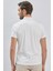 Beyaz Desenli Oxford Polo Yaka Cepli Pamuklu Casual Slim Fit Dar Kesim Tişört 1011240178 5