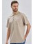 Bej Desenli Jakarlı Polo Yaka Cepli Garnili Pamuklu Comfort Fit Rahat Kesim Tişört 1011240184 4