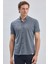 Koyu Lacivert Desenli Oxford Polo Yaka Cepli Pamuklu Casual Slim Fit Dar Kesim Tişört 1011240178 4
