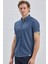 Lacivert Desenli Jakarlı Düğmeli Yaka Casual Slim Fit Dar Kesim Tişört 1011240151 4