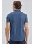 Lacivert Desenli Jakarlı Düğmeli Yaka Casual Slim Fit Dar Kesim Tişört 1011240151 5