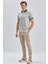 Koyu Haki Baskılı Pike Polo Yaka Pamuklu Likralı Casual Slim Fit Dar Kesim Tişört 1011240158 1