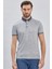 Koyu Lacivert Desenli Merserize Düğmeli Yaka Pamuklu Casual Slim Fit Dar Kesim Tişört 1011240161 2
