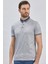 Koyu Lacivert Desenli Merserize Düğmeli Yaka Pamuklu Casual Slim Fit Dar Kesim Tişört 1011240161 3