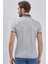 Koyu Lacivert Desenli Merserize Düğmeli Yaka Pamuklu Casual Slim Fit Dar Kesim Tişört 1011240161 5