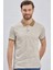 Koyu Vizon Baskılı Pike Polo Yaka Pamuklu Likralı Casual Slim Fit Dar Kesim Tişört 1011240158 2