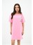 Kadın Baskılı Oversize T-Shirt Elbise 5218-24 3