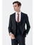 Siyah Mono Yaka Astarlı Çift Yırtmaç Yelekli 6 Drop Slim Fit Dar Kesim Basic Takım 1001230186 2