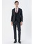 Siyah Mono Yaka Astarlı Çift Yırtmaç Yelekli 6 Drop Slim Fit Dar Kesim Basic Takım 1001230186 4