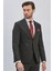 Siyah Düz Desen Kılıç Yaka 6 Drop Slim Fit Yelekli Takım Elbise 1001240173 2