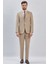 Koyu Bej Çizgili Mono Yaka Astarlı Likralı 6 Drop Slim Fit Dar Kesim Casual Takım Elbise 1001240171 2
