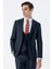 Lacivert Mono Yaka Astarlı Çift Yırtmaç Yelekli 6 Drop Slim Fit Dar Kesim Basic Takım 1001230186 2