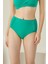 Yeşil Fırfırlı Yüksek Bel Tek Alt Bikini 1