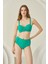 Yeşil Fırfırlı Yüksek Bel Tek Alt Bikini 2