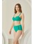 Yeşil Fırfırlı Yüksek Bel Tek Alt Bikini 3