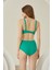 Yeşil Fırfırlı Yüksek Bel Tek Alt Bikini 4