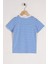Bisiklet Yaka Kısa Kol Çizgili Indigo Renk Tshirt 2