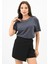 Kadın Bisiklet Yaka Taş Detaylı T-Shirt 1749-4-24 1