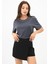 Kadın Bisiklet Yaka Taş Detaylı T-Shirt 1749-4-24 3