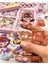 Sevimli Kız ve Dostları 3 Bölümlü 18 Yaprak Pembe Kutu Kabartmalı Sticker Seti / Su Geçirmez 4