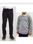 Unisex Çocuk Ribana Bel Lastikli Lacivert Okul Pantolon + Uzun Kol Pamuk Lakos 1