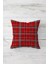 Kırmızı Ekose Çift Tarafı Baskılı Gizli Fermuarlı Yastık Kılıfı Kırlent Koltuk Yastık Kılıfı 1