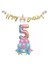 Çiçekli Unicorn 5 Yaş Gökkuşağı Balon Set 1