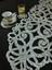 Simli RUNNER/100X33CM/IŞILTILI/S.DERİ/2 Adet Yaprak MOTİFİ,2ADET Çiçek Motifi Hediyeli 3