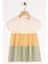 Bisiklet Yaka Kısa Kol Cıft Renklı Parcalı Cagla Yesil Renk Kız Çocuk Elbıse 1