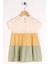 Bisiklet Yaka Kısa Kol Cıft Renklı Parcalı Cagla Yesil Renk Kız Çocuk Elbıse 2