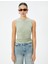 Crop Fitilli Atlet Bisiklet Yaka Drapeli Pamuklu 3