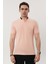 Triko Yaka Yakası Düğmeli Erkek Pembe Yakalı Tshirt 3