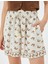 Çiçekli Keten Karışımlı Şort Beli Lastikli Bağlamalı 5