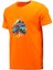 Erkek Bisiklet Yaka Mevsimlik Göğüs Baskılı Standart Fit Turuncu T-Shirt 1