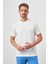 Erkek Ekru Basic Bisiklet Yaka Dynamic Fit T-Shirt 3