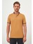 Erkek Oranj Trend Oxford Pike Düz Düğmeli Yaka Dynamic Fit T-Shirt 1