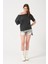 Kadın Düşük Omuz Detaylı Oversize T-Shirt 3