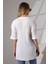 Oversize Yırtmaçlı Raporlu Tunik T-Shirt 21493 Beyaz 4