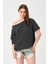 Kadın Düşük Omuz Detaylı Oversize T-Shirt 1