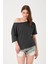 Kadın Düşük Omuz Detaylı Oversize T-Shirt 2