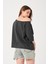 Kadın Düşük Omuz Detaylı Oversize T-Shirt 5