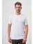Erkek Beyaz Basic Bisiklet Yaka Dynamic Fit T-Shirt 1